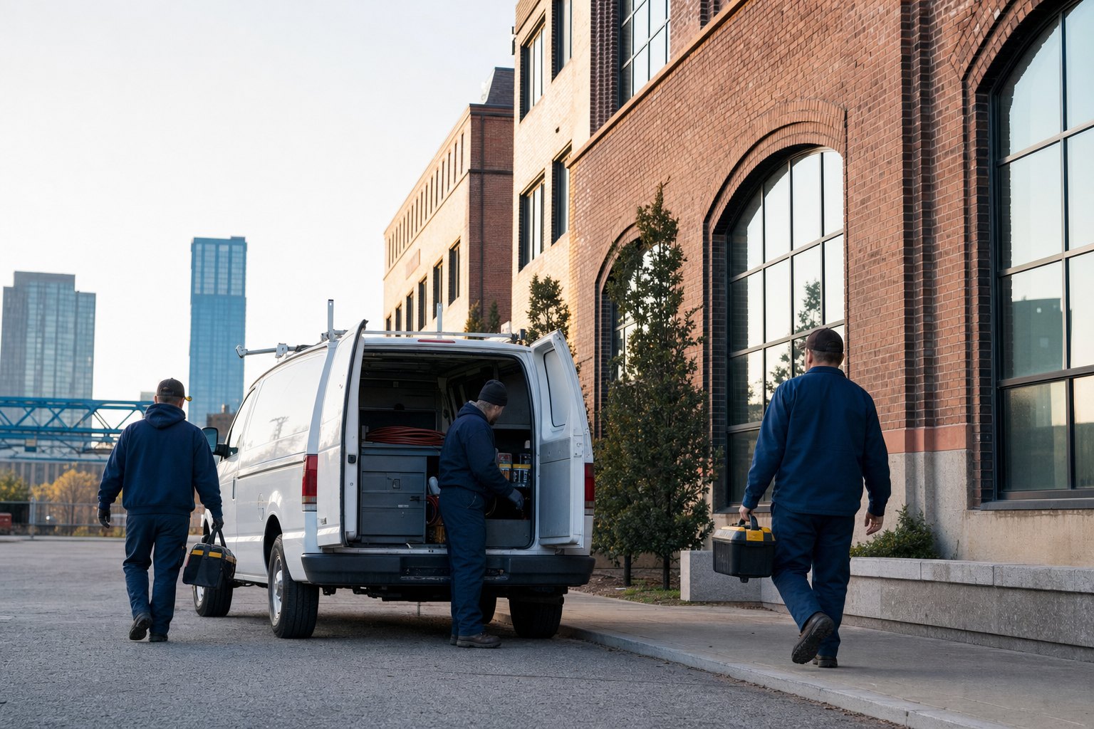 Commercial HVAC work in progress